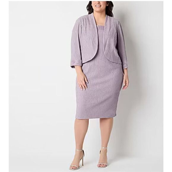 Brianna Milay Dresses & Skirts - Brianna Milay  Womens Jacket Dress Plus lavender haze 16w